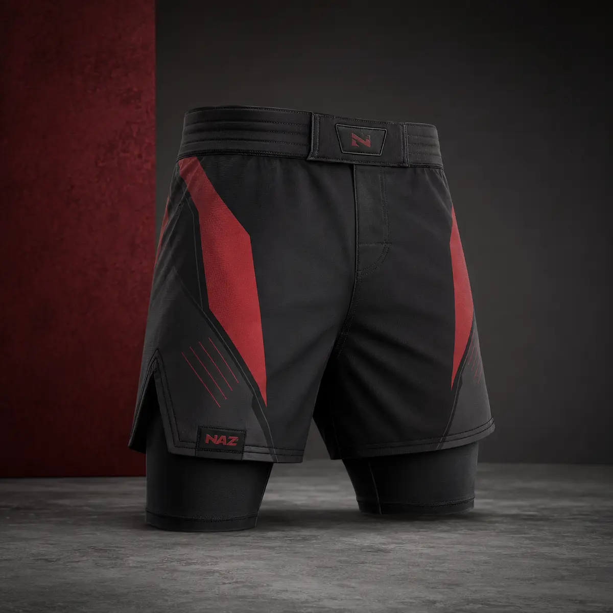 Hybrid Compression-Lined MMA Training Shorts